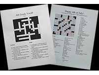 Printed freeform and symmetrical crossword puzzles types
